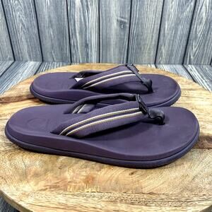 Chaco Classic Canvas Strap Beach Summer Flip Flops Sandals Women 7 Purple Gray